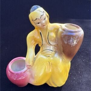 Vintage Vase Arabic Arabia Girl Jugs 6.5” Pantaloons Hollywood 1930 1940-1